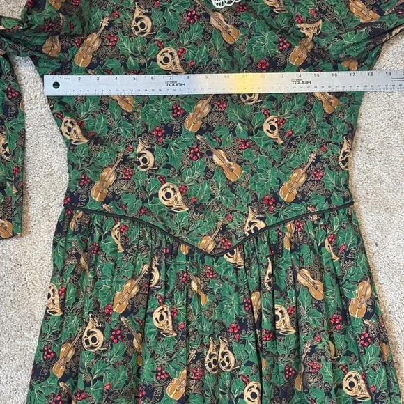 Vintage Handmade Floral Dress with Lace Collar Cottagecore Feminine Size 10/12 - Picture 9 of 14